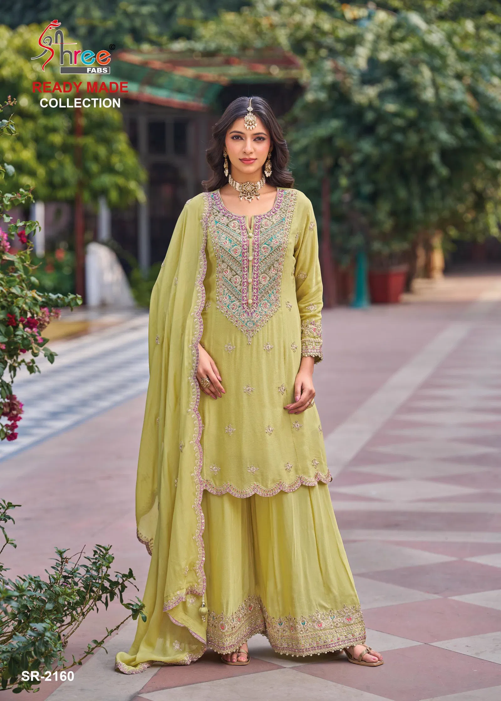 Shree Sr 2160 A To D Chinon Silk With Work Pakistani Salwar Kameez