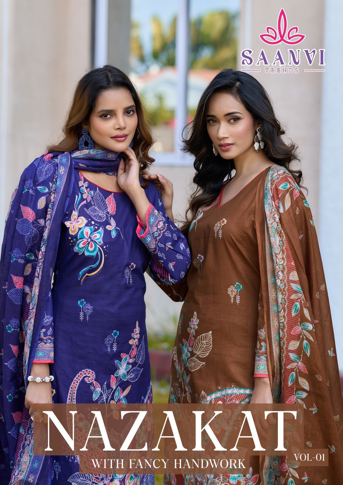 Saanvi Nazakat Vol 1 Heavy Cotton Printed With Exclusive Work Dress Material Collection 