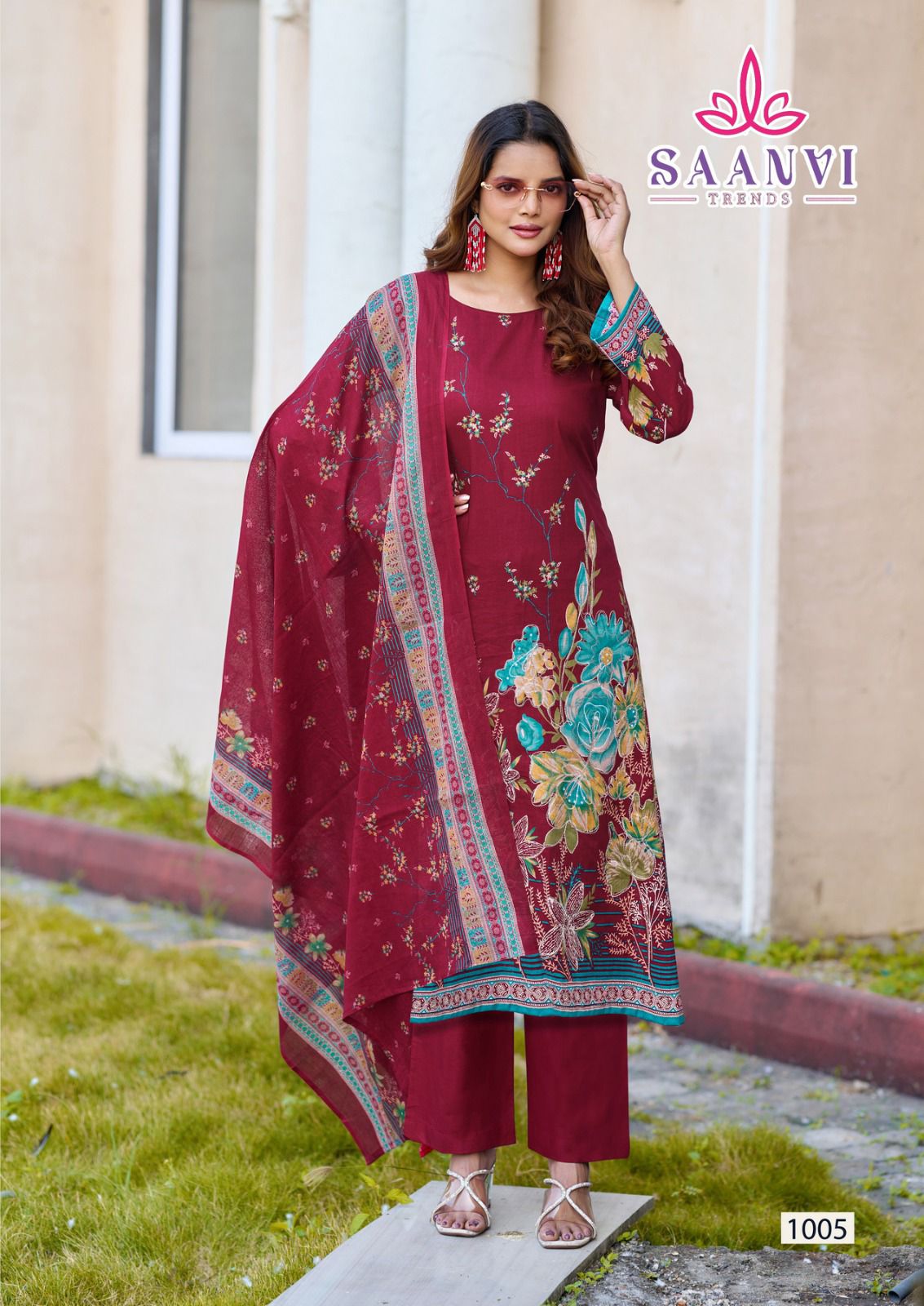Saanvi Nazakat Vol 1 Heavy Cotton Printed With Exclusive Work Dress Material Collection 