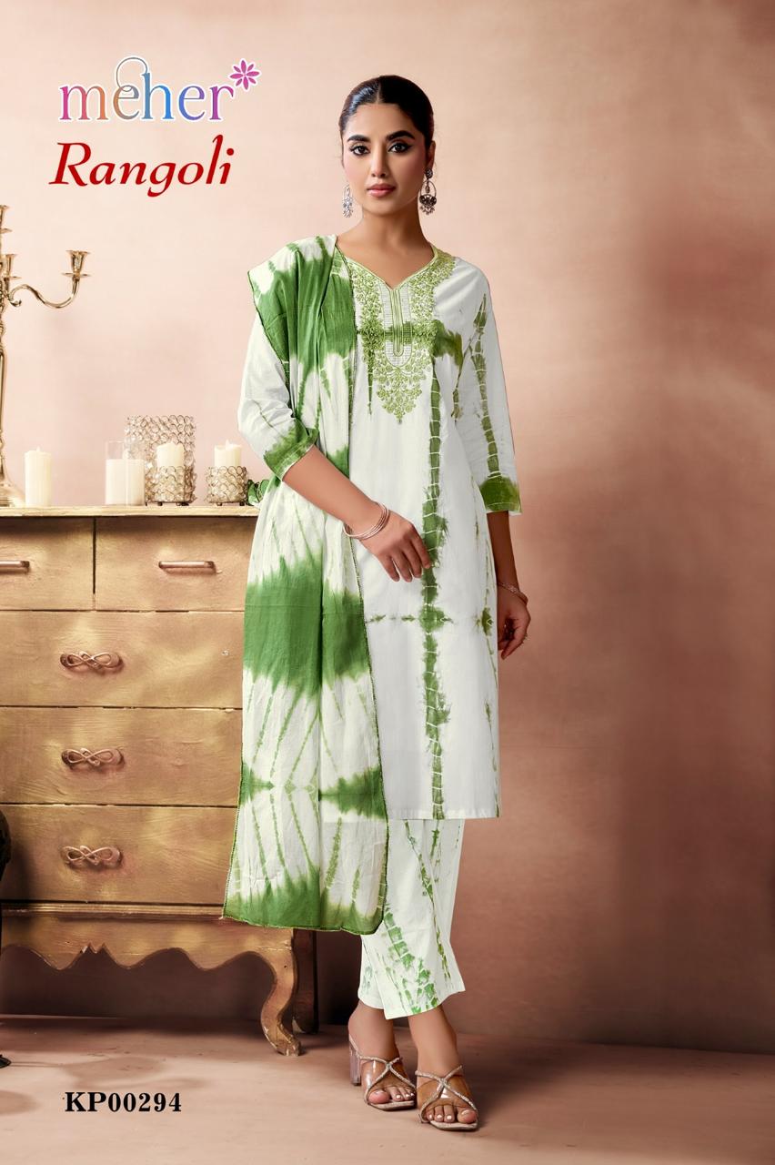 Meher Rangoli Premium Quality Cambric Fabric 3 Piece Set Collection 