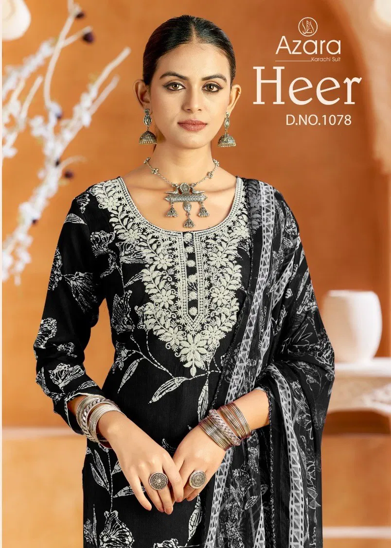 Radhika Azara Heer 1078 Cambric Cotton With Work Dress Material