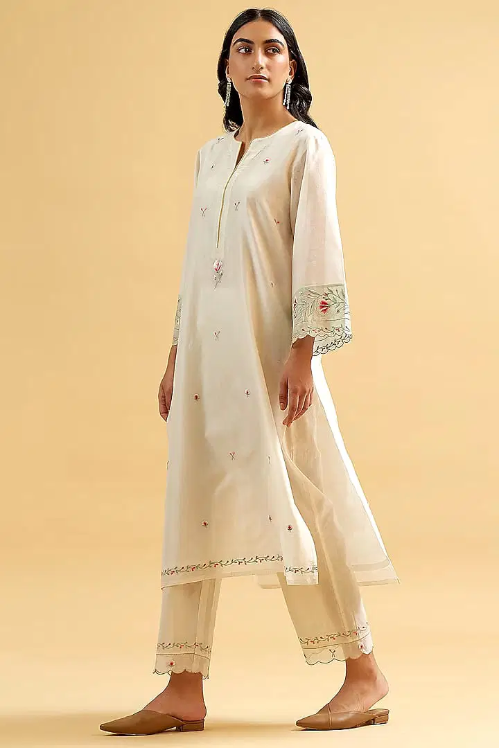 Naisha K 621 Cotton With Embroidered Kurti And Pant Collection
