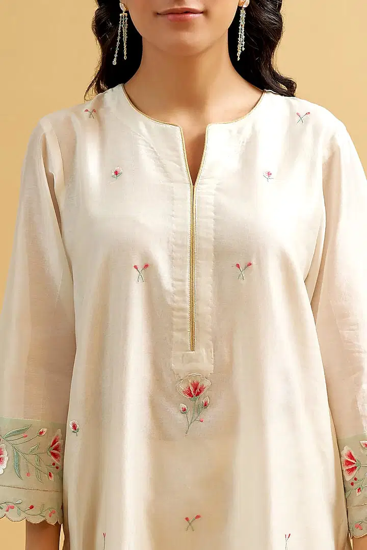 Naisha K 621 Cotton With Embroidered Kurti And Pant Collection