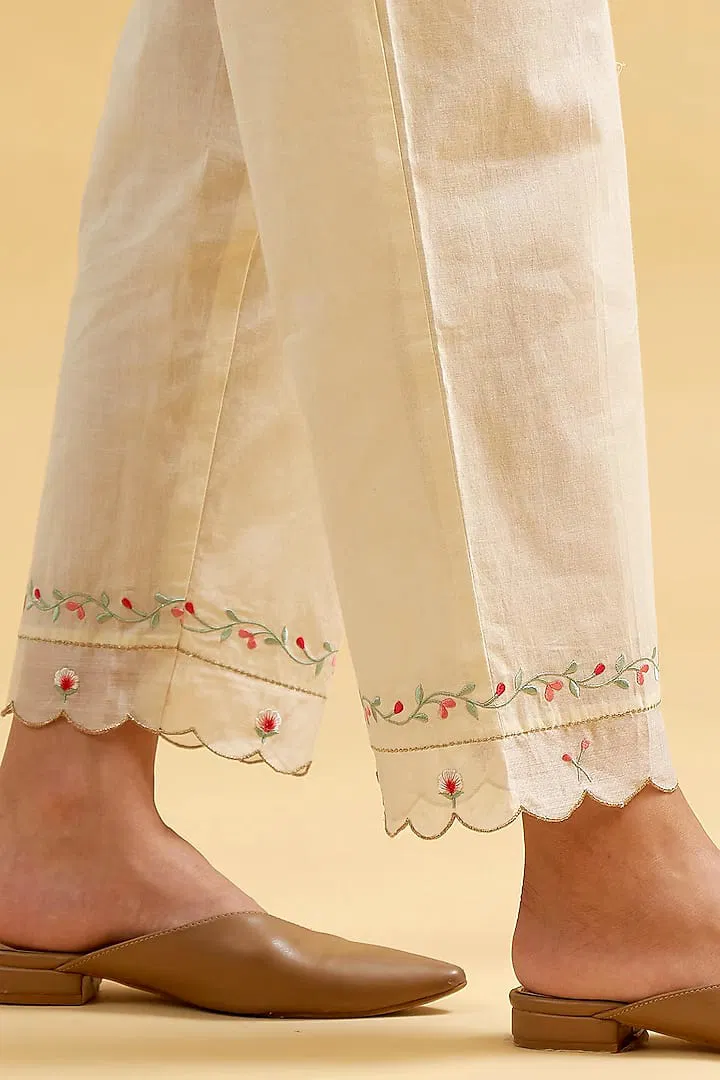 Naisha K 621 Cotton With Embroidered Kurti And Pant Collection