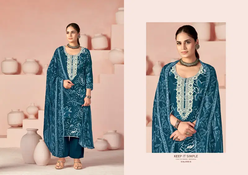 Radhika Azara Heer 1086 Cambric Cotton With Work Dress Material