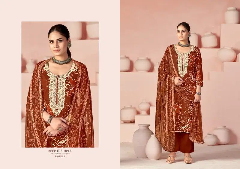 Radhika Azara Heer 1086 Cambric Cotton With Work Dress Material