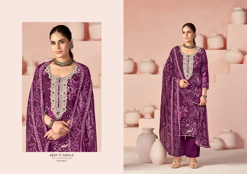 Radhika Azara Heer 1086 Cambric Cotton With Work Dress Material