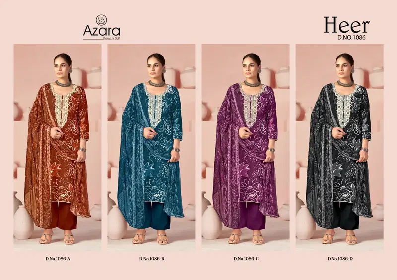 Radhika Azara Heer 1086 Cambric Cotton With Work Dress Material