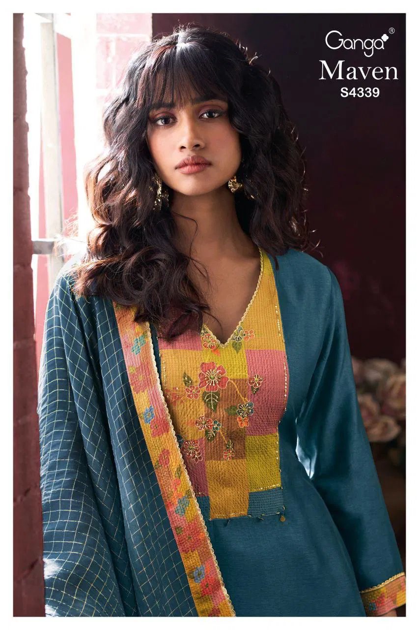 Ganga Maven 4339 Bemberg Russian Silk Printed Salwar Kameez