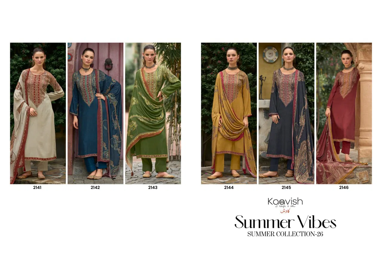 Kaavish Summer Vibes Jam Cotton Digital Print With Work Dress Material