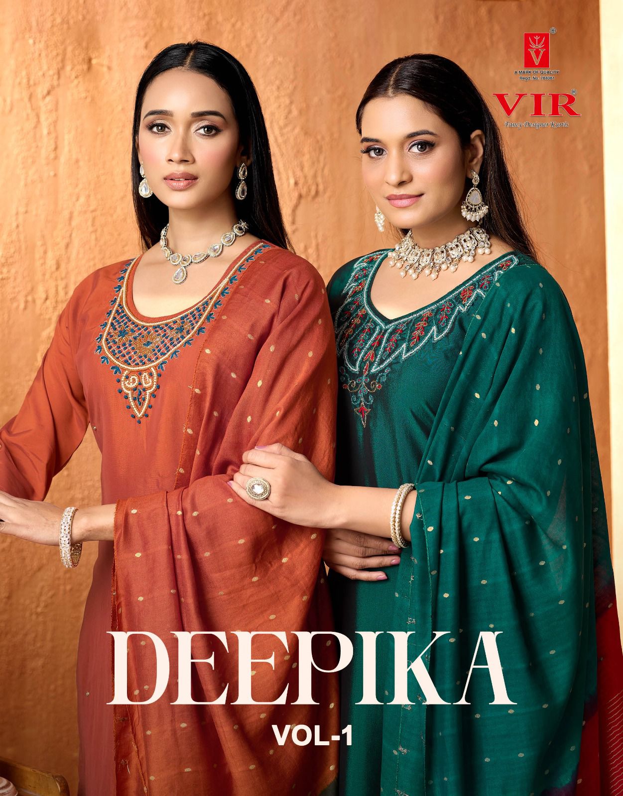 Vir Deepika Vol 1 Rangeela Fabric With Hand Work 3 Piece Collection 