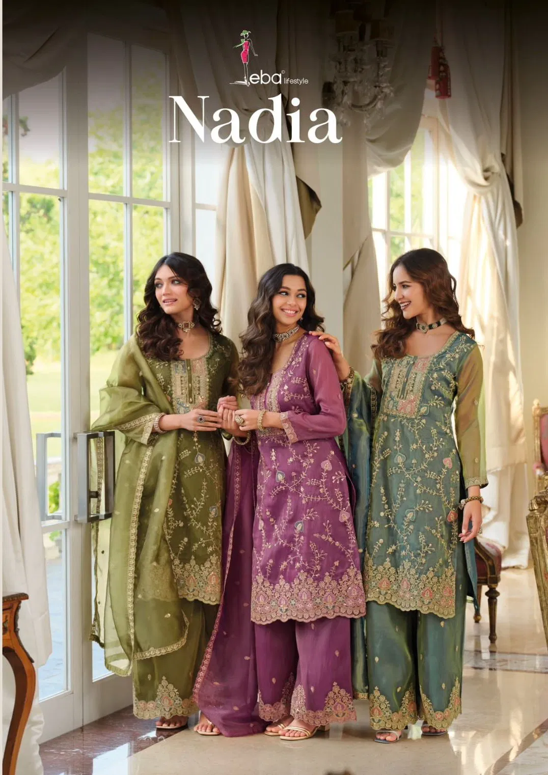 Eba Nadia Simar With Embroidery Work Top Bottom And Dupatta
