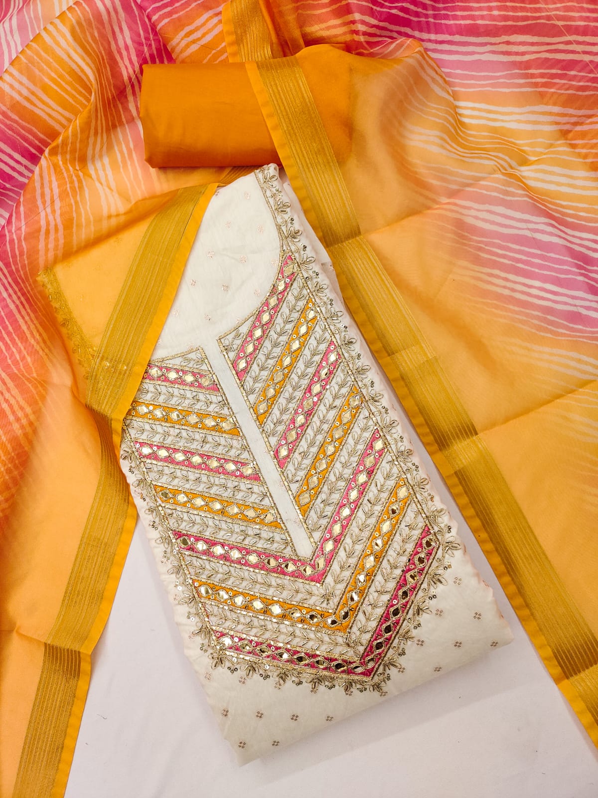Designer Bindiya Chanderi Modal Booti Kodding Beats Work Dress Material Collection 