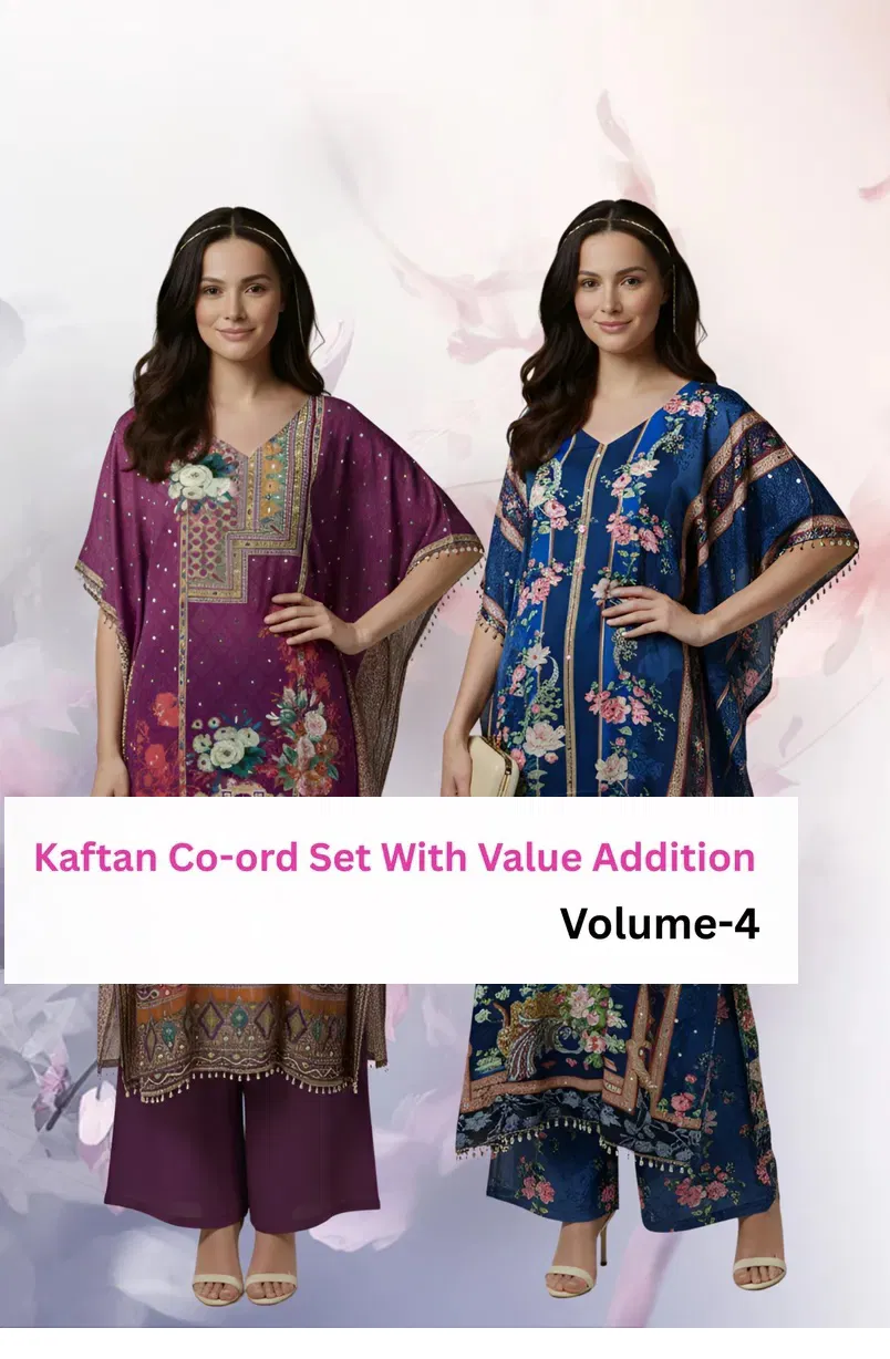 Jisha Kaftan Value Addition Vol 4 Silk Co Ord Set Collection