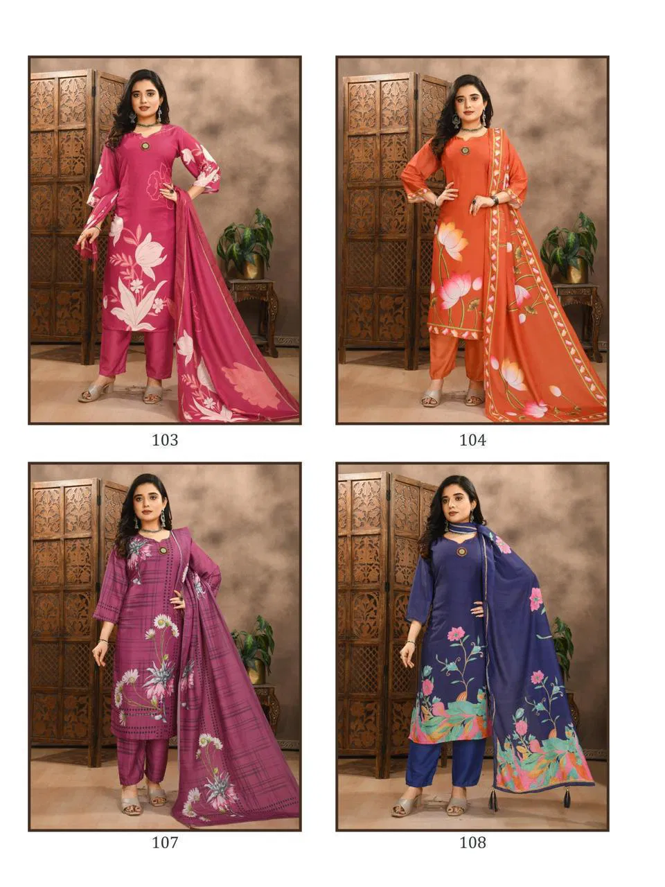Aishwariya 101 To 108 Muslin Digital Printed Kurti Set Collection
