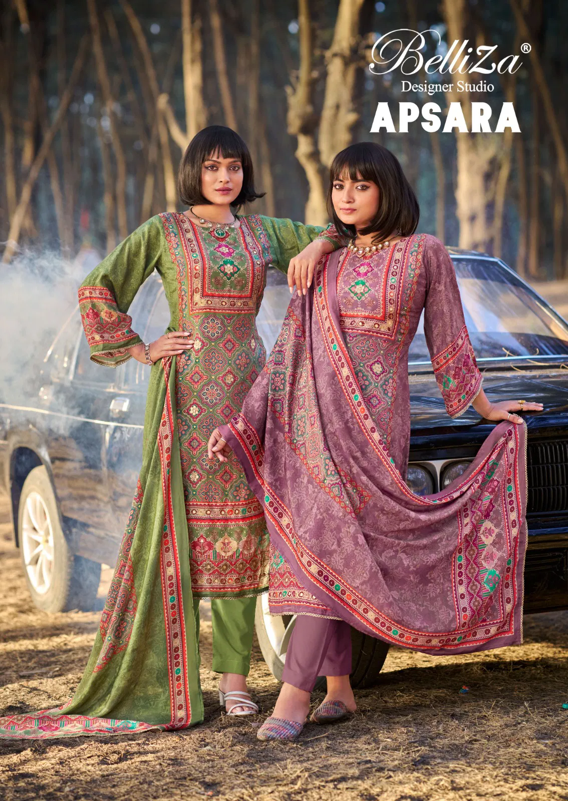 Belliza Apsara Viscose Muslin With Handwork Dress Material
