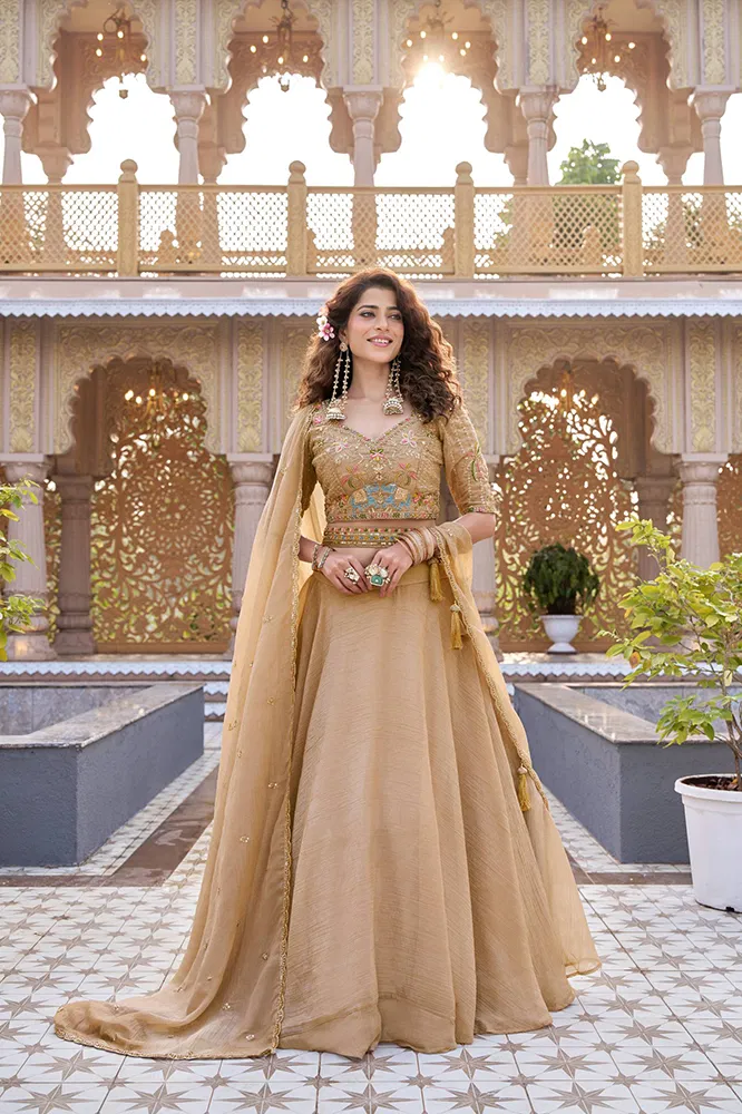 Jf 3325 Crunchy Embroidered Designer Lehenga Choli Collection