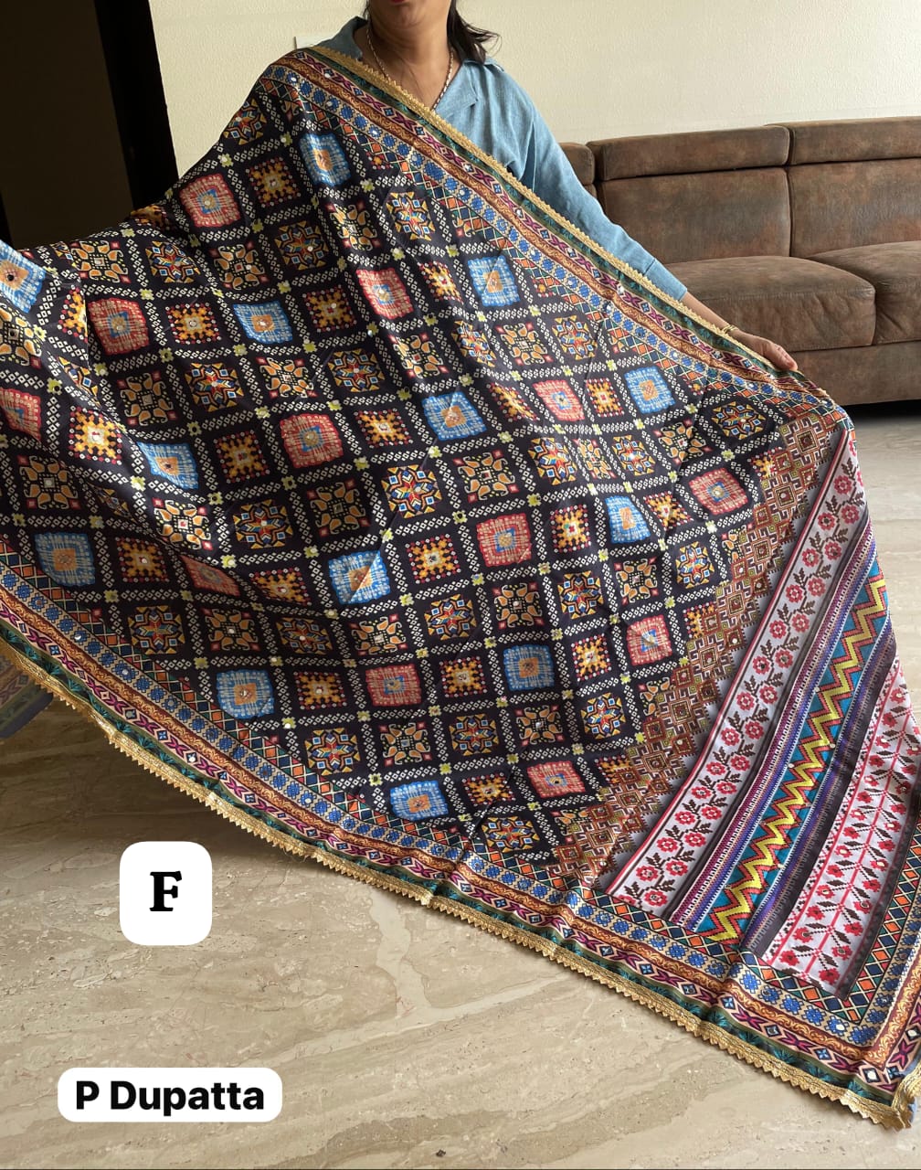 Maji Pakistani Dupatta Hit Print Chinon Silk with Mirror work Dupatta Collection 