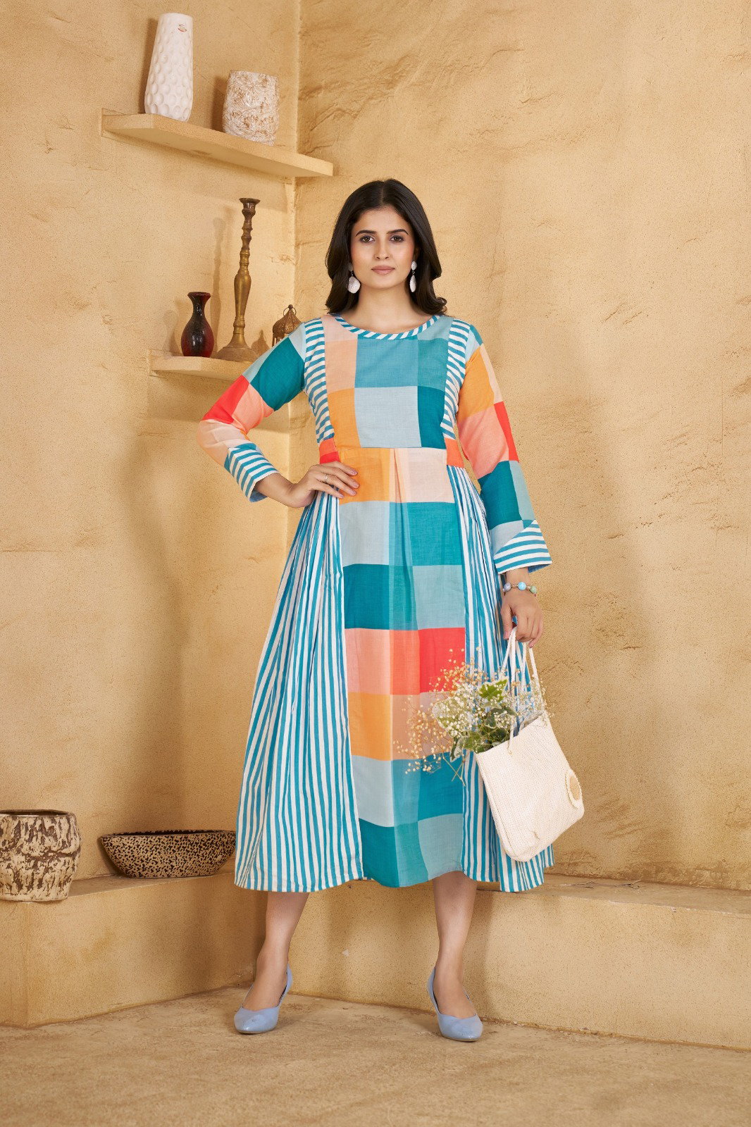  Han Ojal Cotton Checks & Stripes Western Dress Collection 