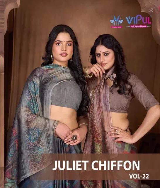 Vipul Juliet Chiffon Vol 22 Chiffon Casual Wear Saree Collection