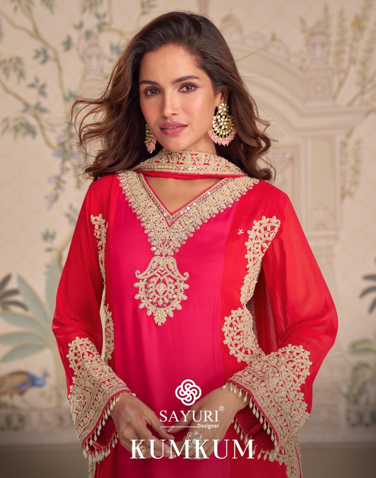 Sayuri Kumkum Real Georgette Heavy Embroidery Salwar Kameez