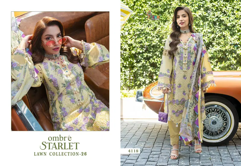 Shree Ombre Starlet Lawn Collection Vol 26 Cotton Dupatta Pakistani Suits