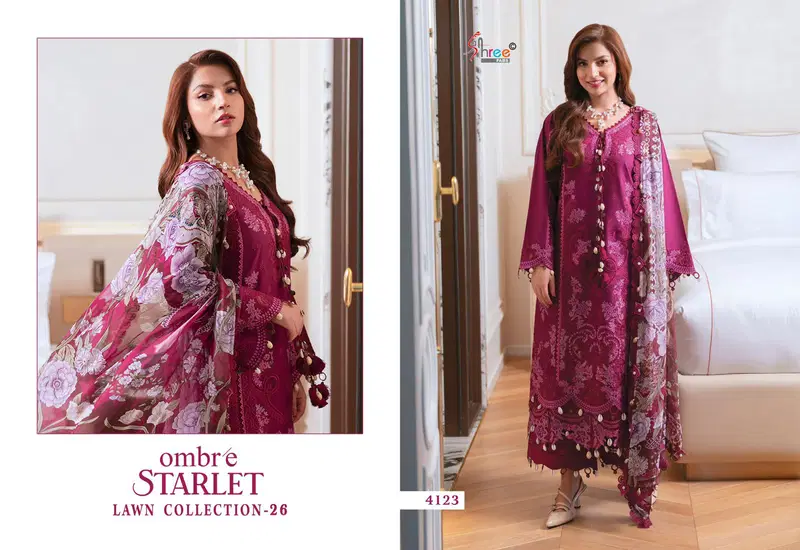Shree Ombre Starlet Lawn Collection Vol 26 Cotton Dupatta Pakistani Suits