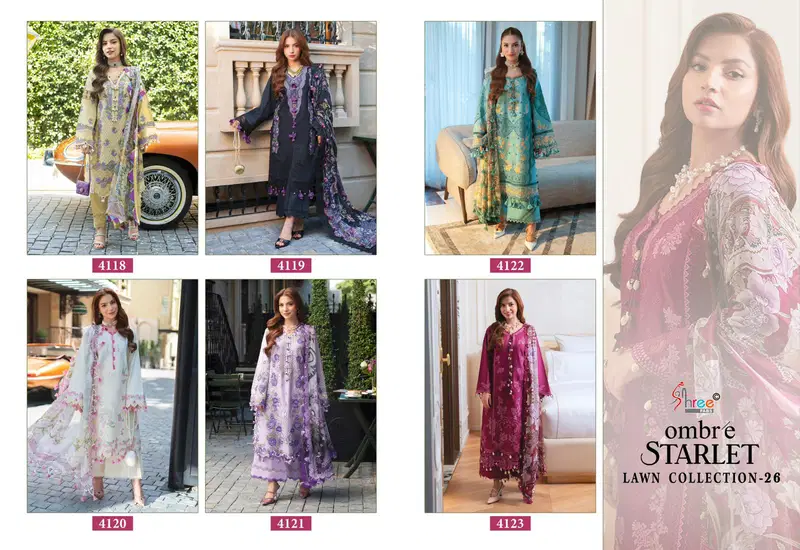 Shree Ombre Starlet Lawn Collection Vol 26 Cotton Dupatta Pakistani Suits