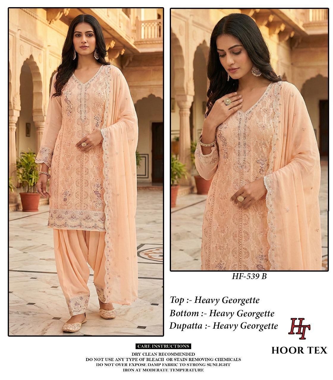 Hoor Tex HF 539 A to D Georgette Pakistani Suit Collection