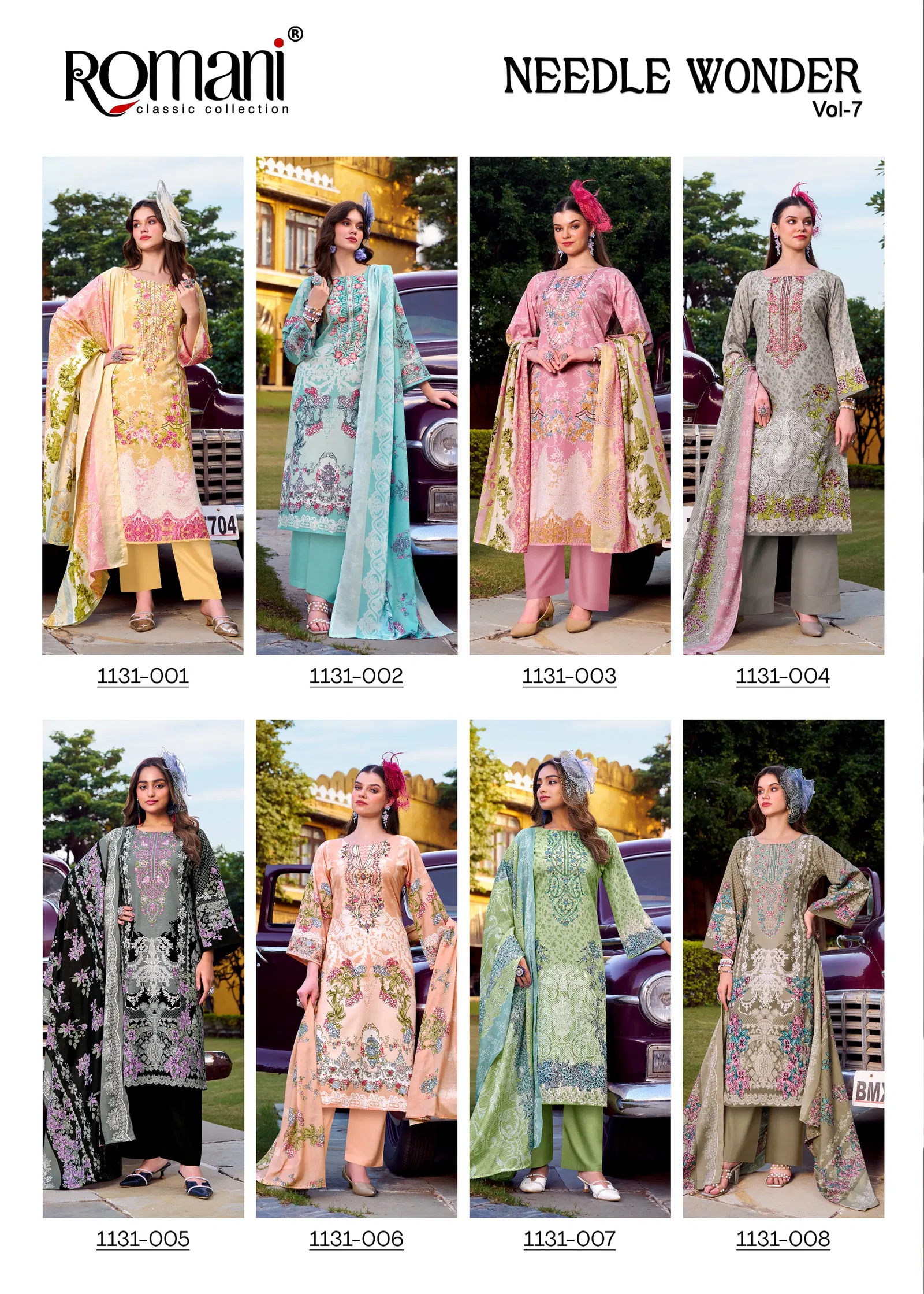 Romani Needle Wonder Vol 7 Cotton Digital Print Dress Material