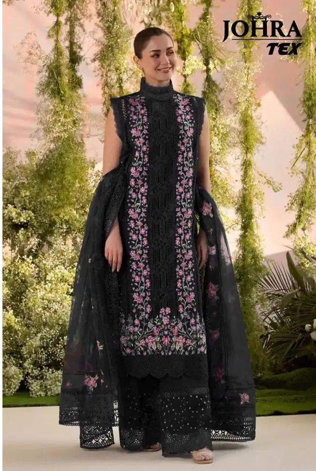 Johra Tex 192 Cambric Cotton With Embroidery Work Pakistani Salwar Kameez