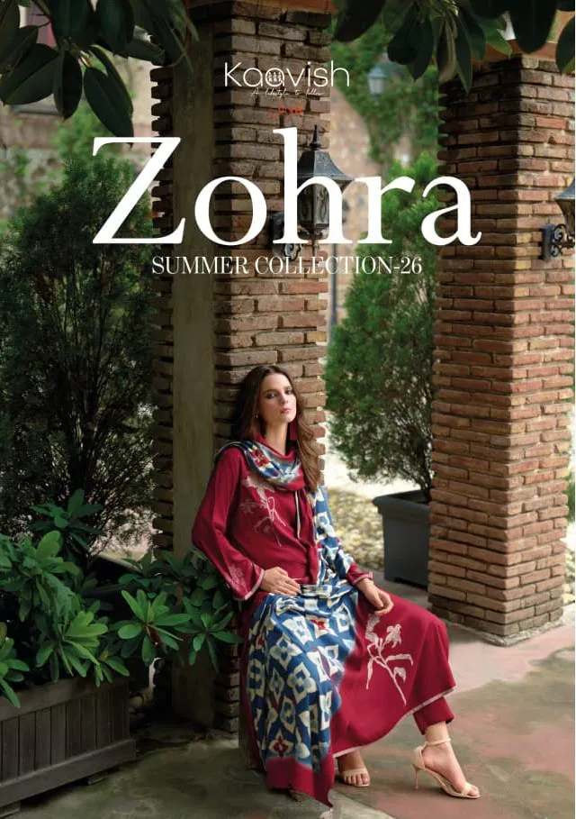Kaavish Zohra Jam Cotton Digital Print And Work Dress Material
