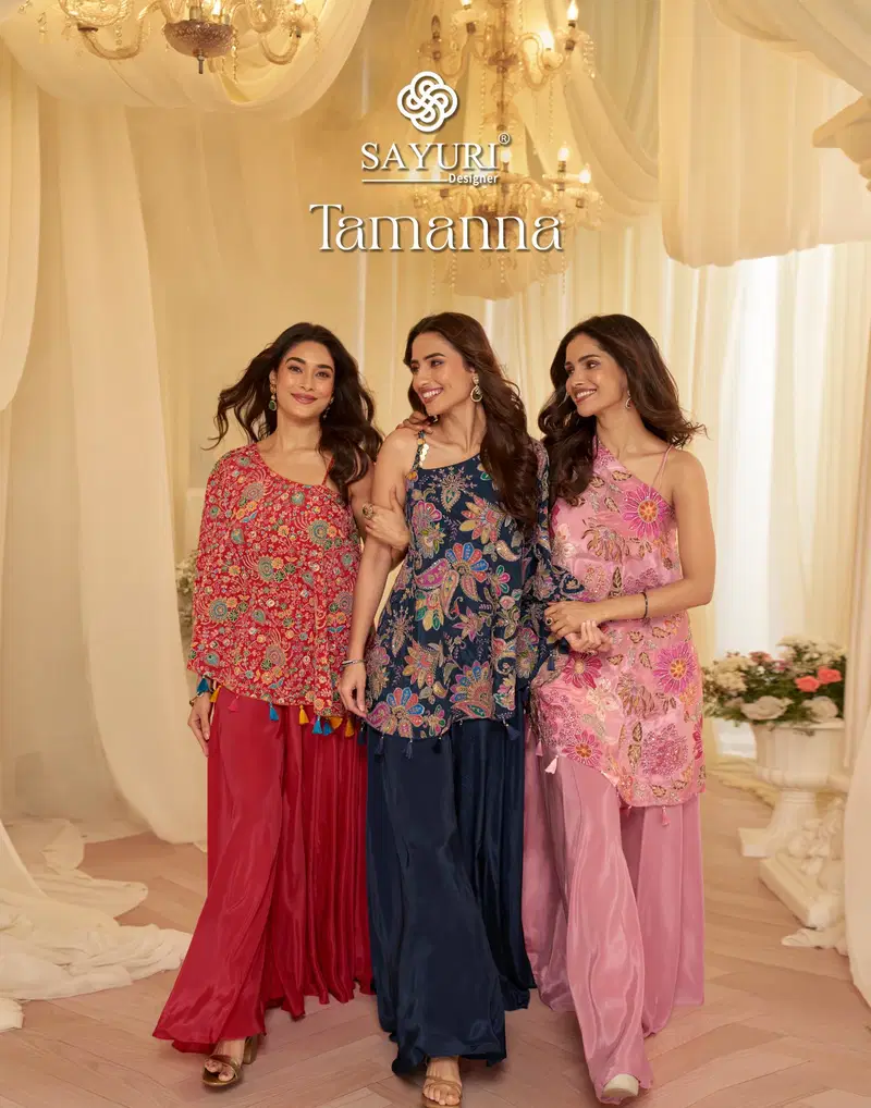Sayuri Tamanna Viscose With Embroidered Designer Top And Bottom