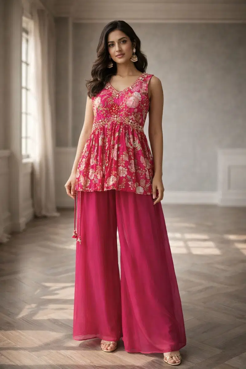 Naisha K 490 Vol 3 Chinon Print With Handwork Top Plazzo And Dupatta