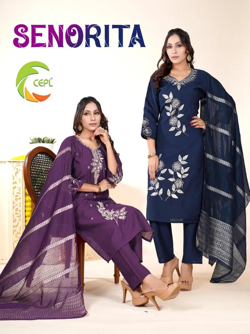 Senorita Vol 1 Heavy Vatican Silk Designer Kurti Pant And Dupatta