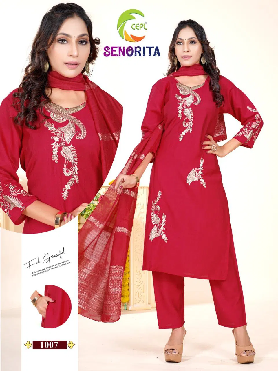 Senorita Vol 1 Heavy Vatican Silk Designer Kurti Pant And Dupatta
