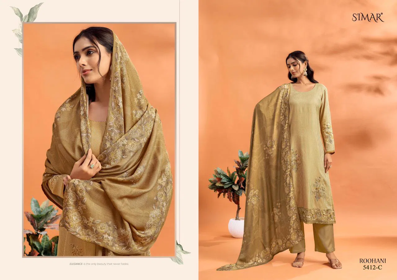 Glossy Simar Roohani Lawn Cotton Digital Print With Work Salwar Kameez