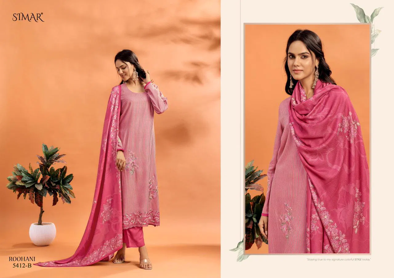 Glossy Simar Roohani Lawn Cotton Digital Print With Work Salwar Kameez