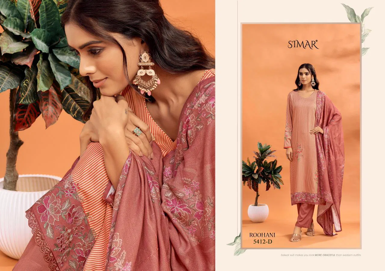 Glossy Simar Roohani Lawn Cotton Digital Print With Work Salwar Kameez