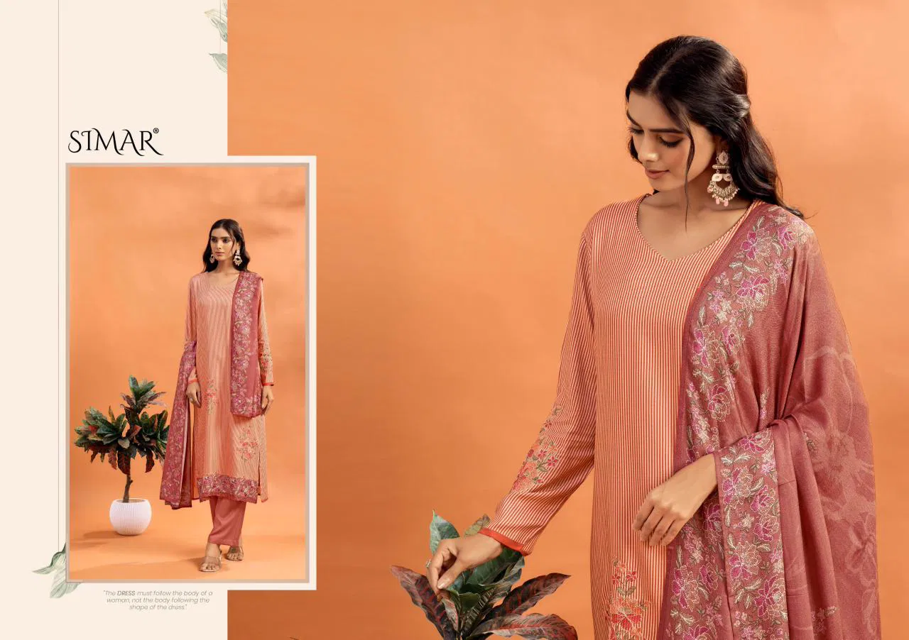 Glossy Simar Roohani Lawn Cotton Digital Print With Work Salwar Kameez