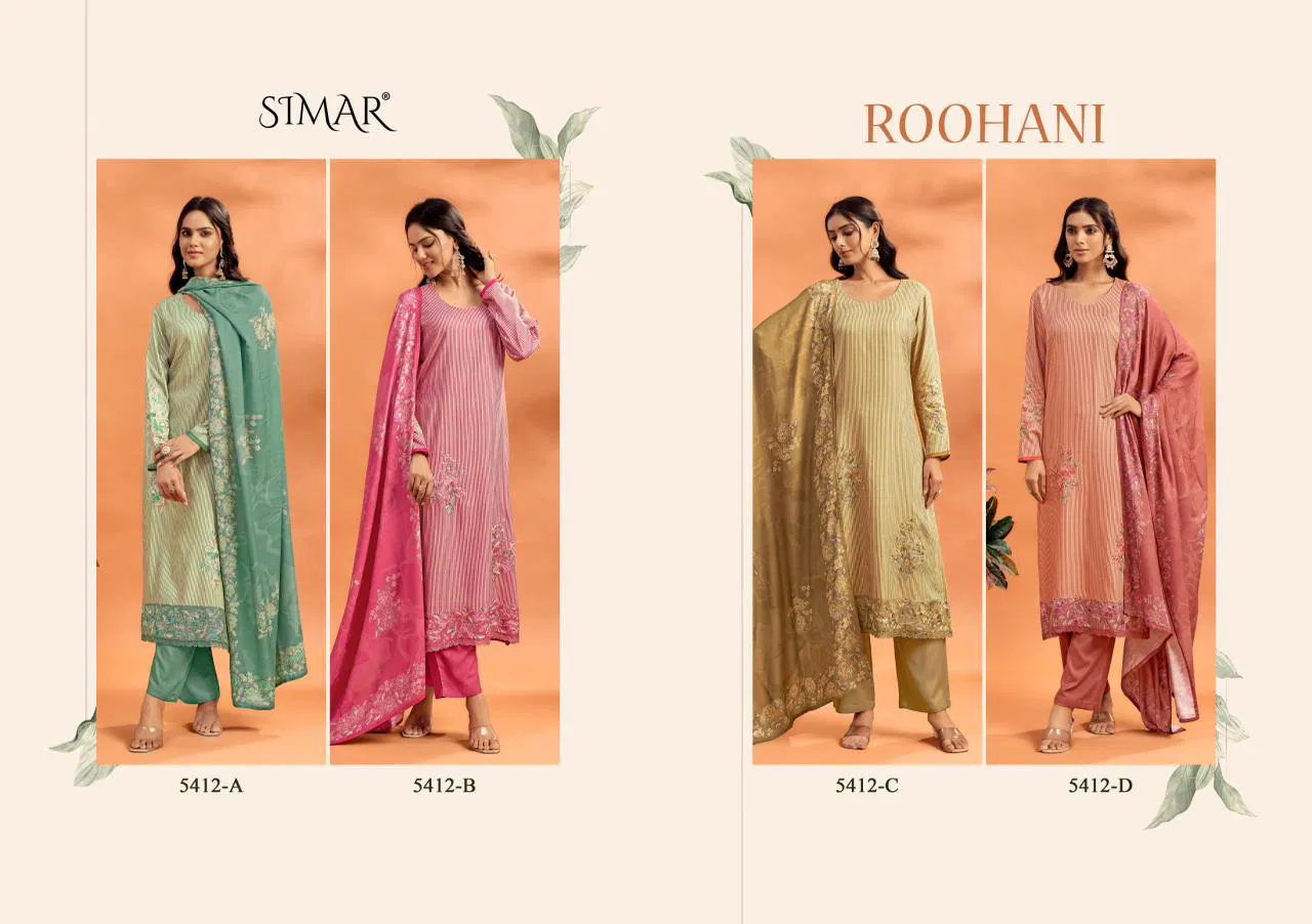 Glossy Simar Roohani Lawn Cotton Digital Print With Work Salwar Kameez