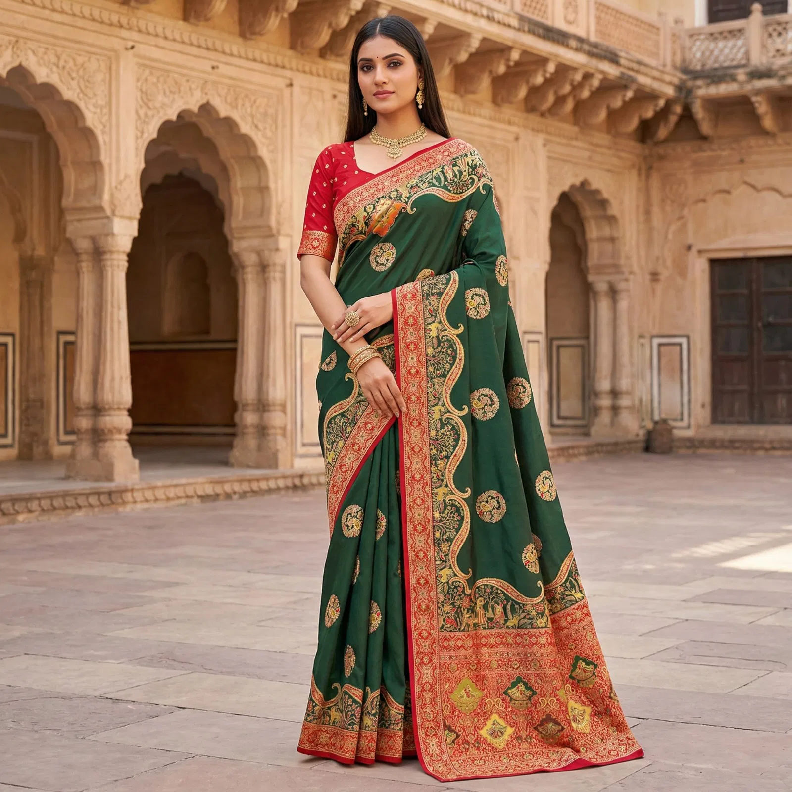Mb 50 Pasmina Paithani Silk Paisley Work Saree Collection