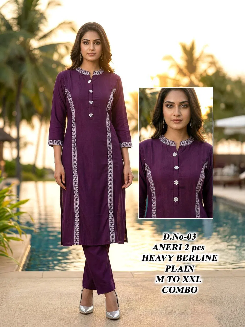 Aneri Vol 1 Heavy Berline Embroidery Top And Bottom Collection