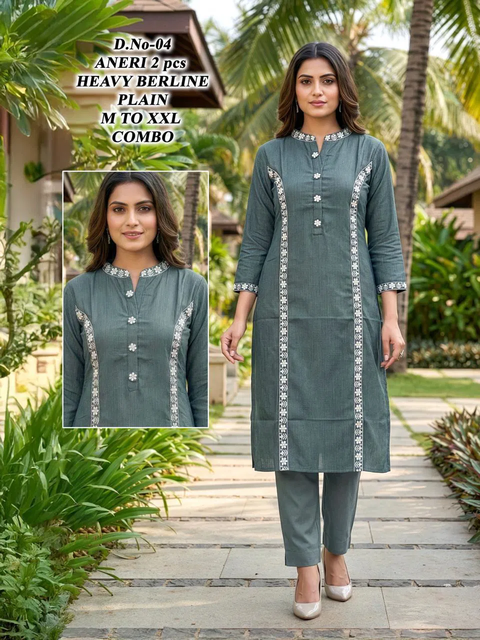 Aneri Vol 1 Heavy Berline Embroidery Top And Bottom Collection