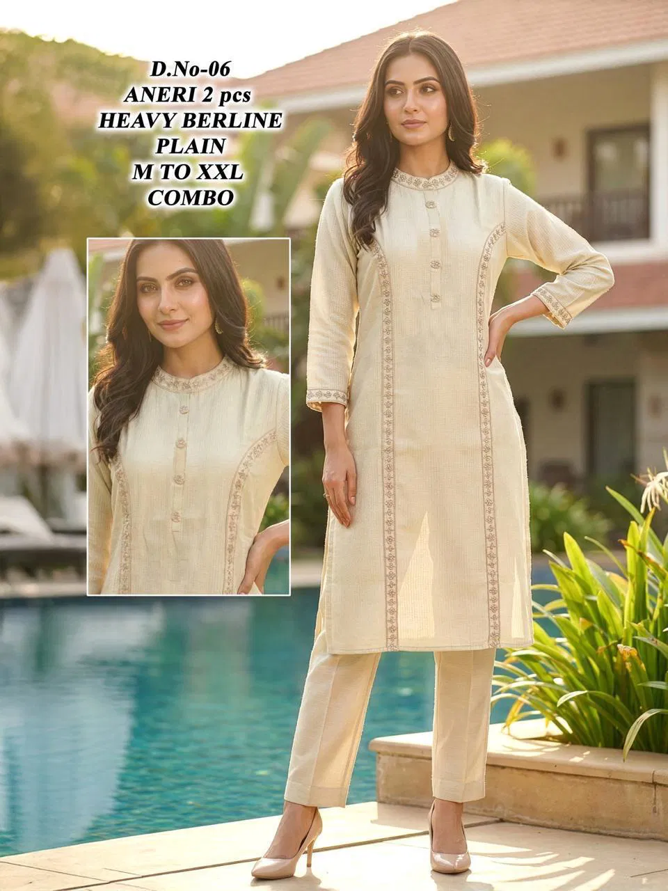 Aneri Vol 1 Heavy Berline Embroidery Top And Bottom Collection
