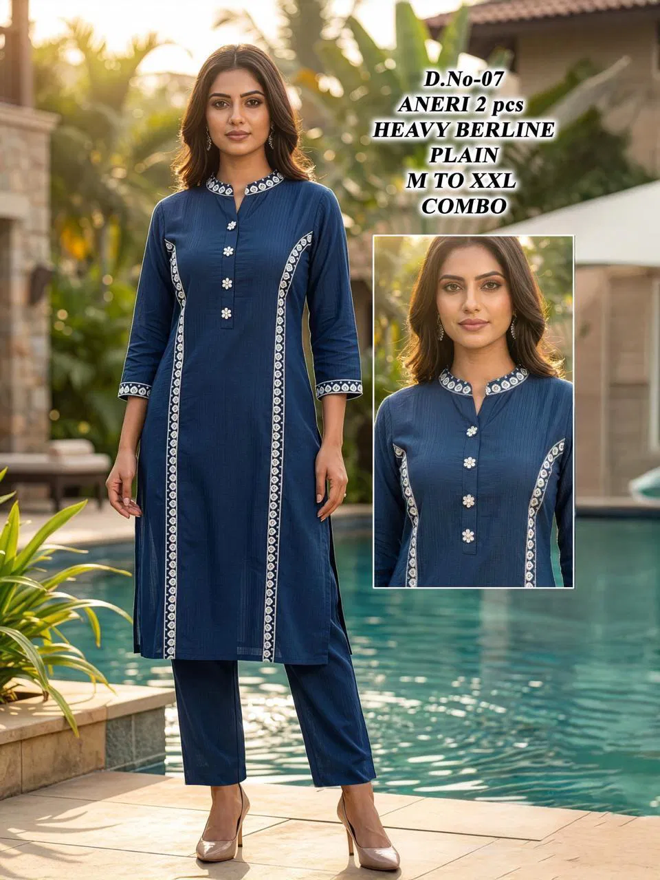 Aneri Vol 1 Heavy Berline Embroidery Top And Bottom Collection