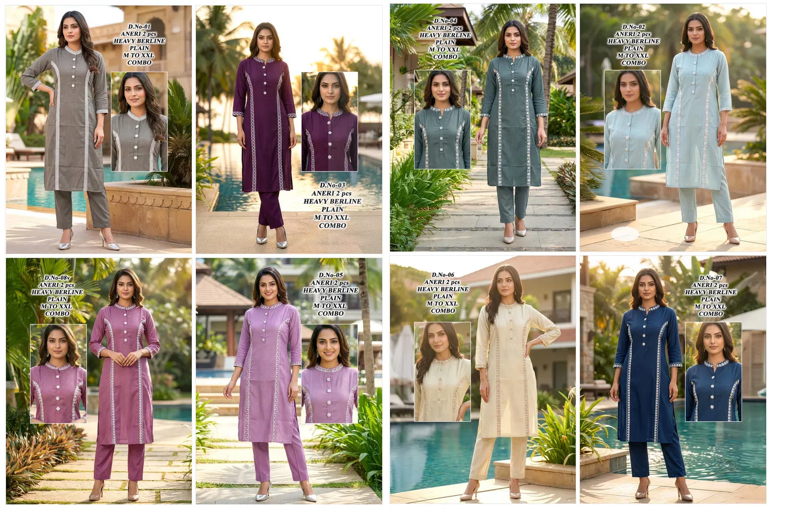 Aneri Vol 1 Heavy Berline Embroidery Top And Bottom Collection