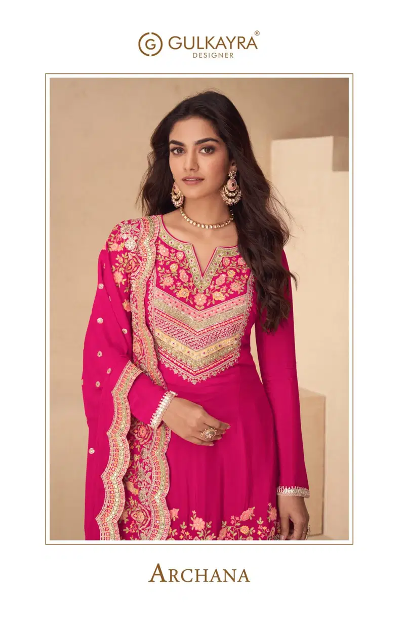 Gulkayra Archana Chinon With Embroidery Work Salwar Kameez