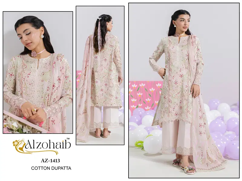 Alzohaib Itrh Vol 2 Cotton Dupatta Cotton Pakistani Salwar Kameez