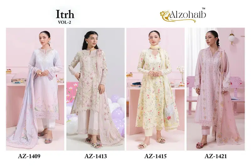 Alzohaib Itrh Vol 2 Cotton Dupatta Cotton Pakistani Salwar Kameez